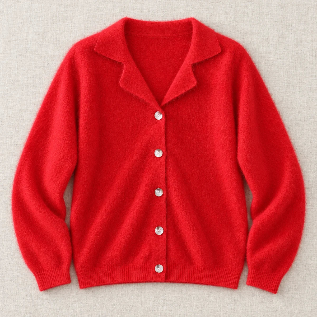 Knit Cardigan | Lucia Red flatlay