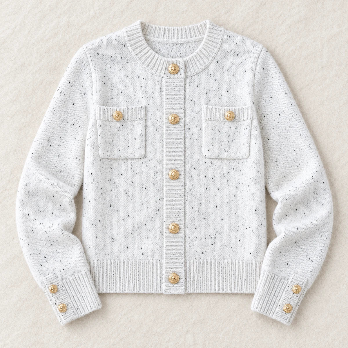 Knit Cardigan | Marisol White flatlay
