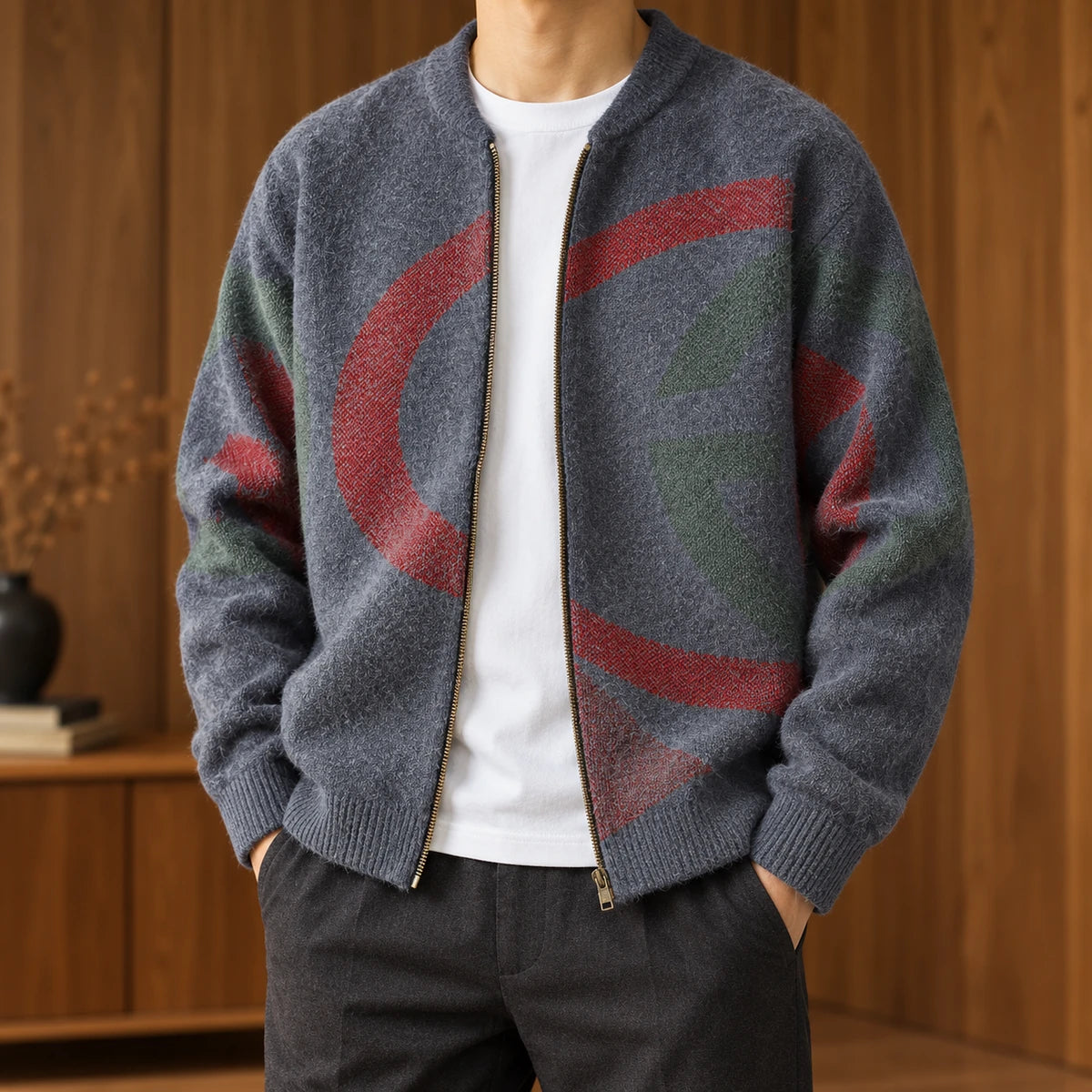 Knit Cardigan | Oisin Gray model worn