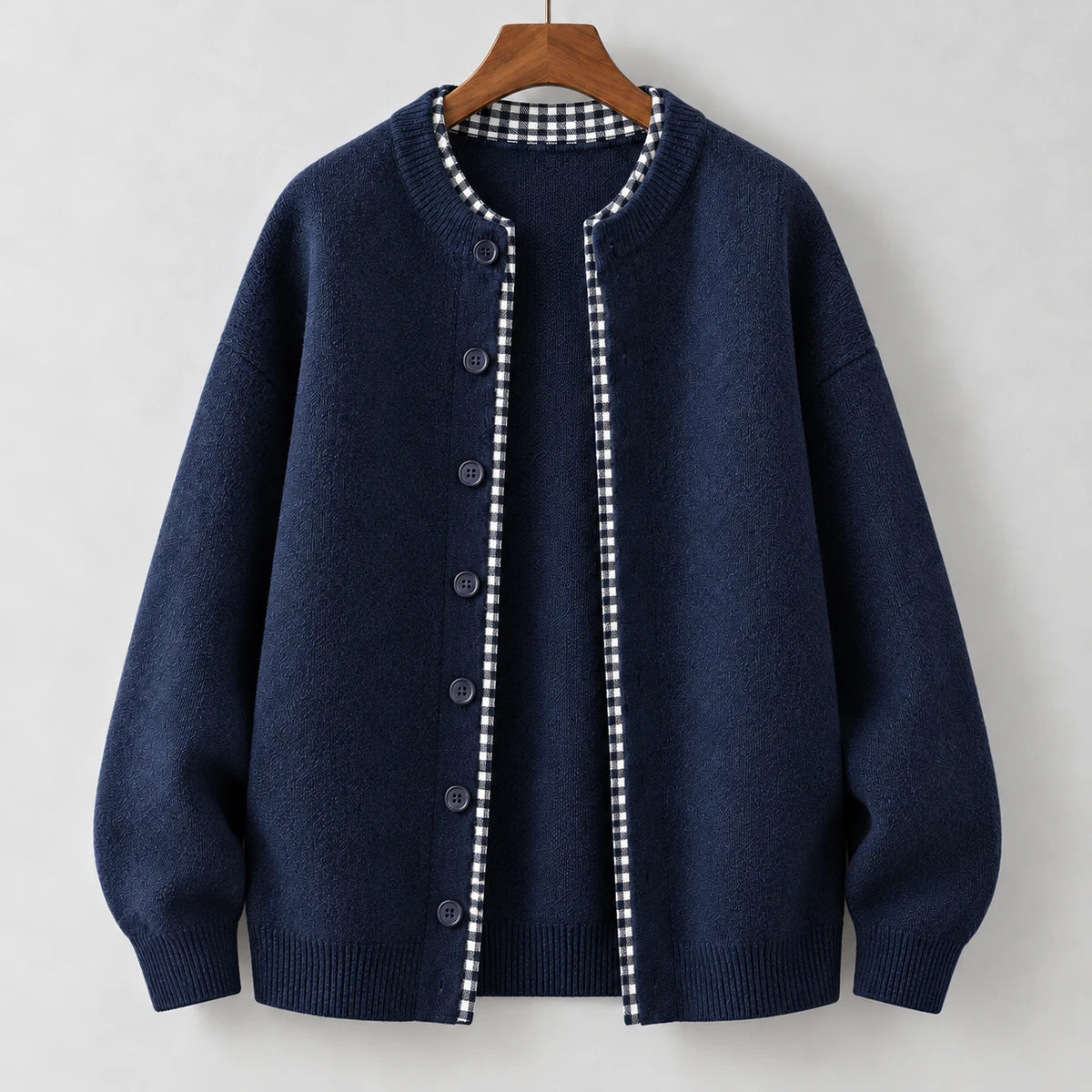 Knit Cardigan | Orson Blue sculpted front