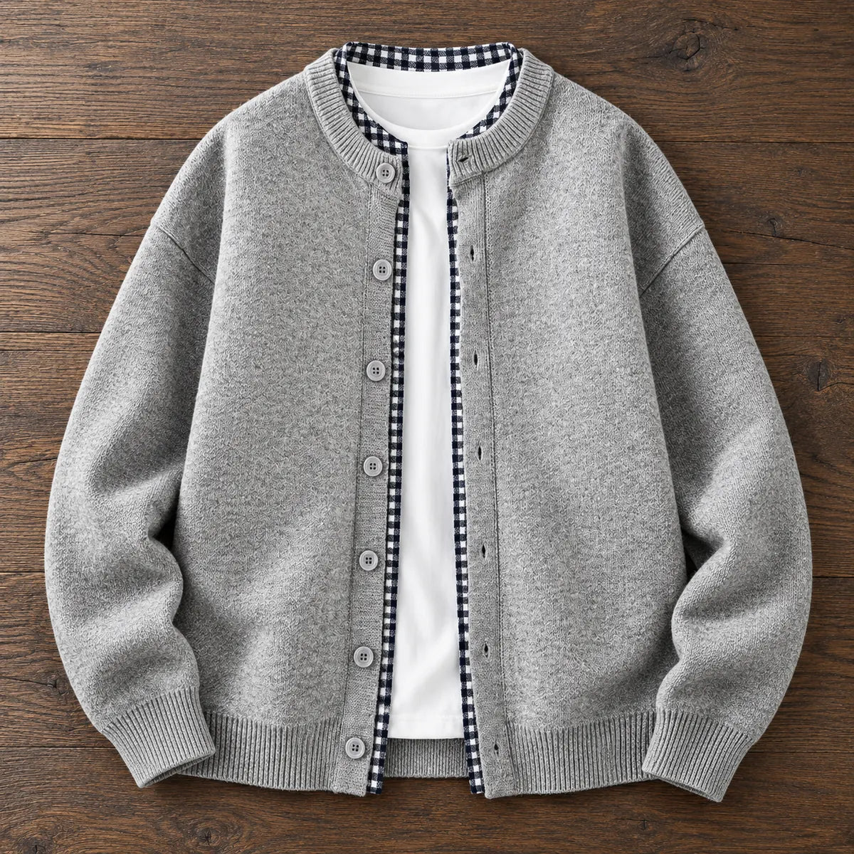 Knit Cardigan | Orson Gray overhead flatlay