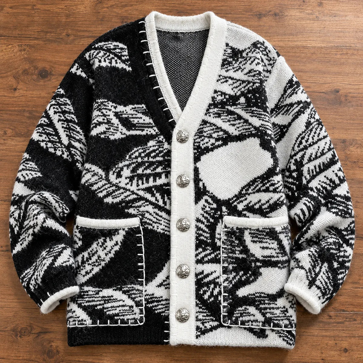 Knit Cardigan | Pascal Black overhead flatlay