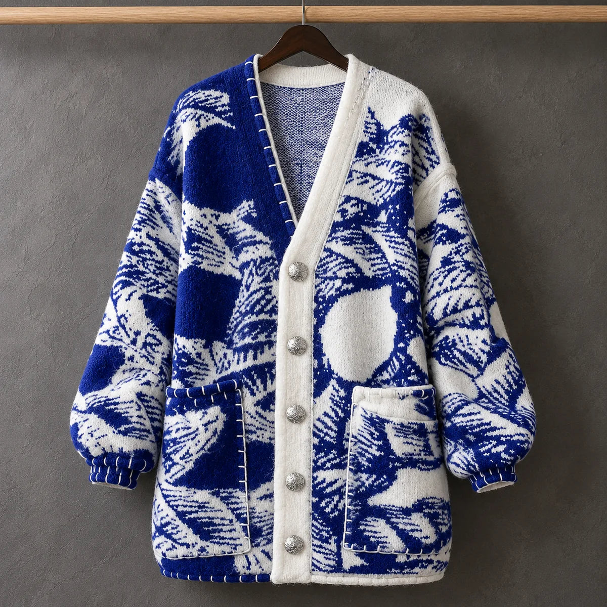 Knit Cardigan | Pascal Blue hanger front