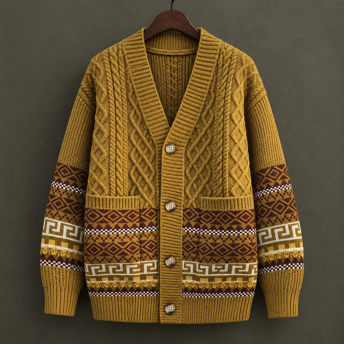 Knit Cardigan | Stellan Brown hanger front