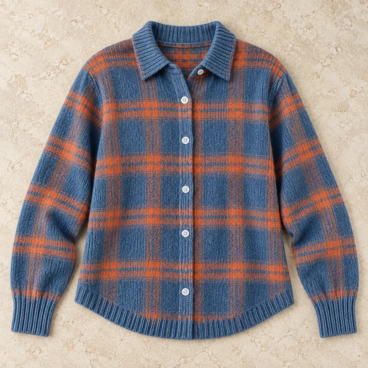 Knit Shirt | Anika Blue overhead flatlay