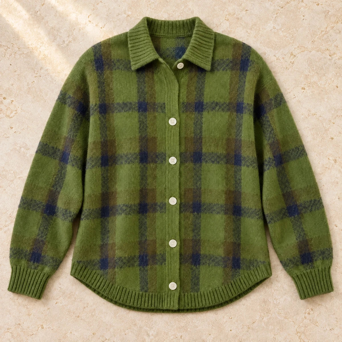 Knit Shirt | Anika Green overhead flatlay