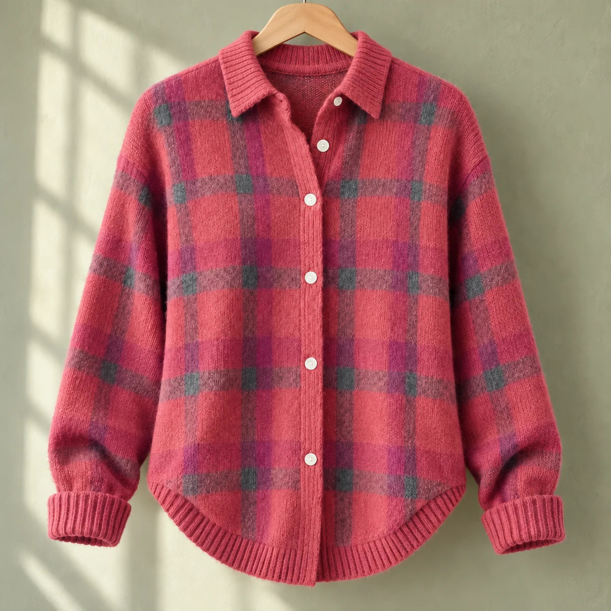 Knit Shirt | Anika Pink hanger front