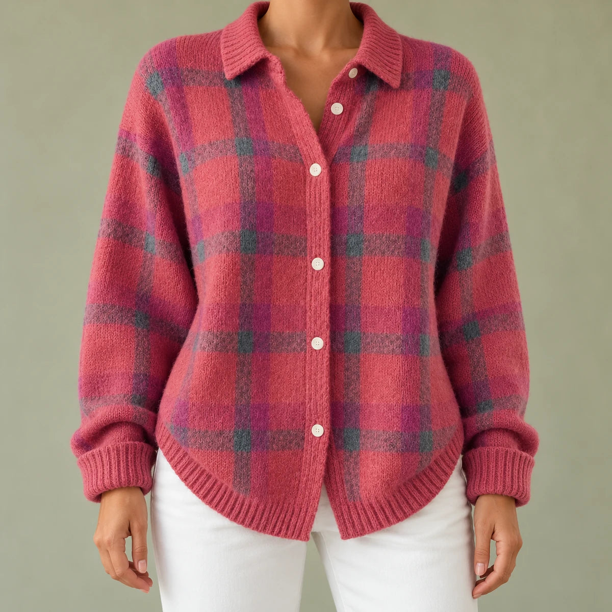 Knit Shirt | Anika Pink model worn