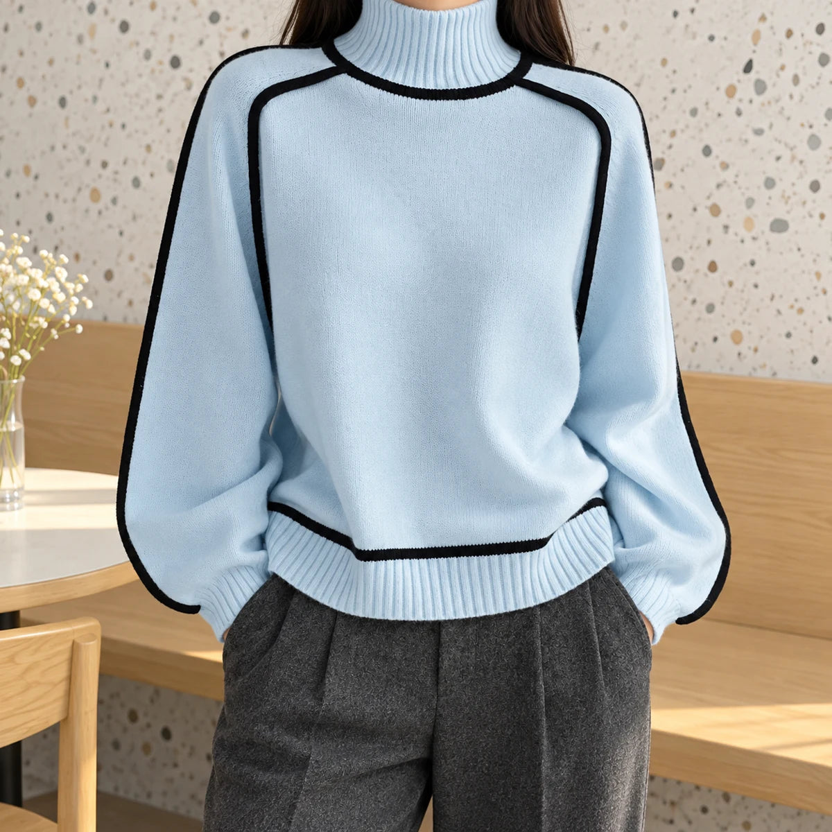 Knit Sweater | Lenora Blue lifestyle