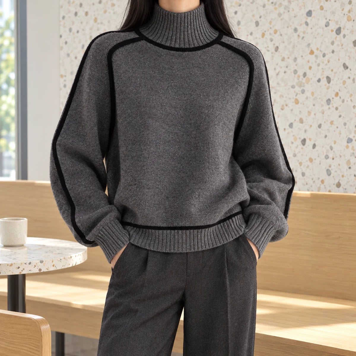 Knit Sweater | Lenora Gray lifestyle