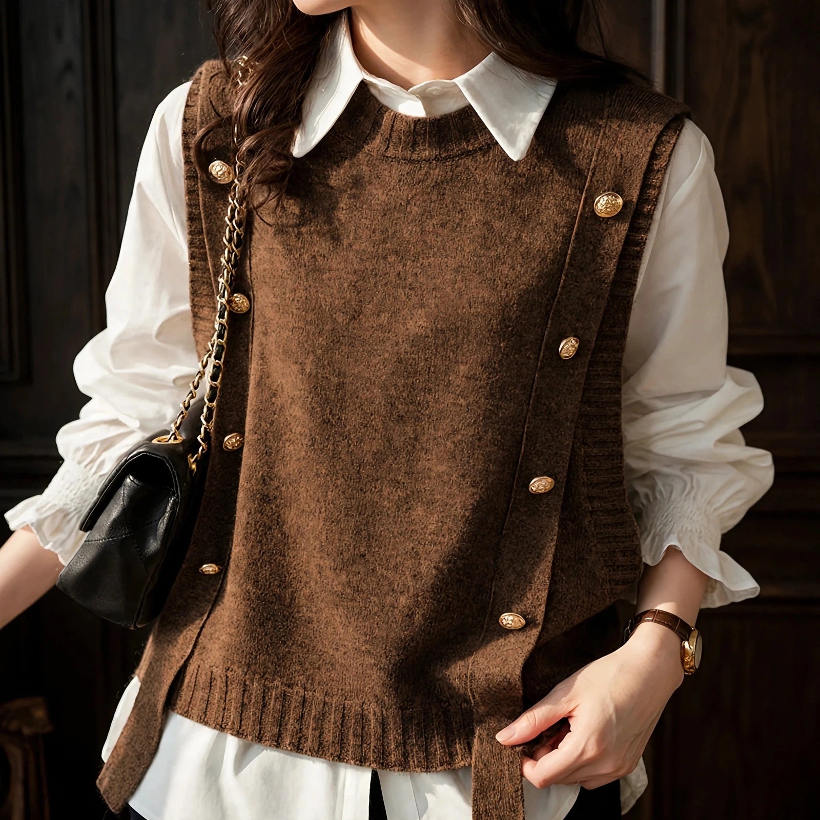 Sloane Button Knit Vest