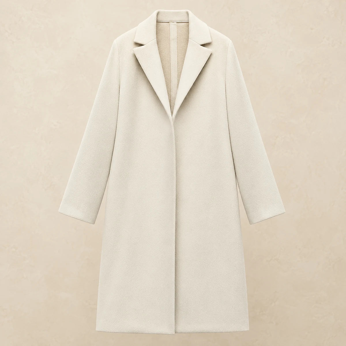 Suede Lapel Coat | Estelle in White front studio view