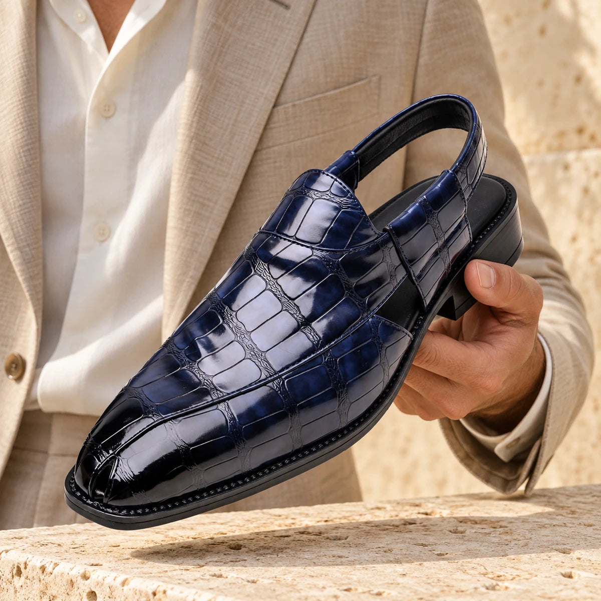 Lawrence Sandals Blue handheld