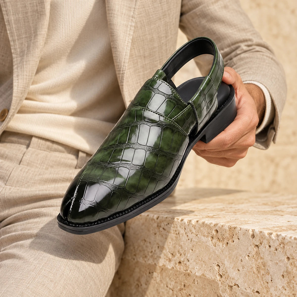 Lawrence Sandals Green handheld