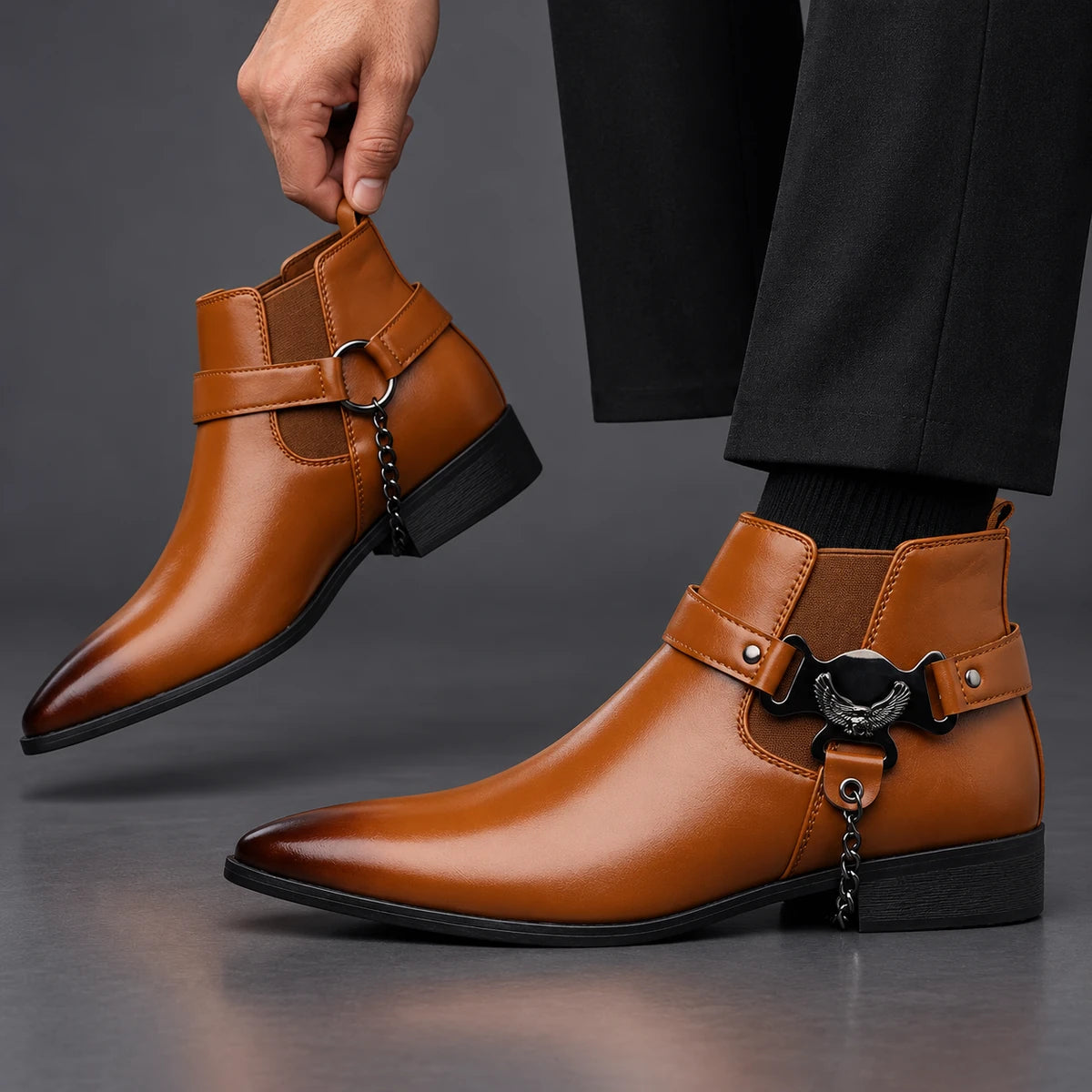 Leather Boots | Fenwick Brown model handheld