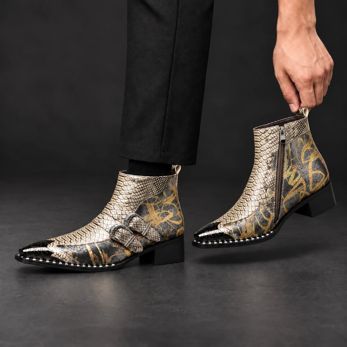 Leather Boots | Hadrian Gold model interaction