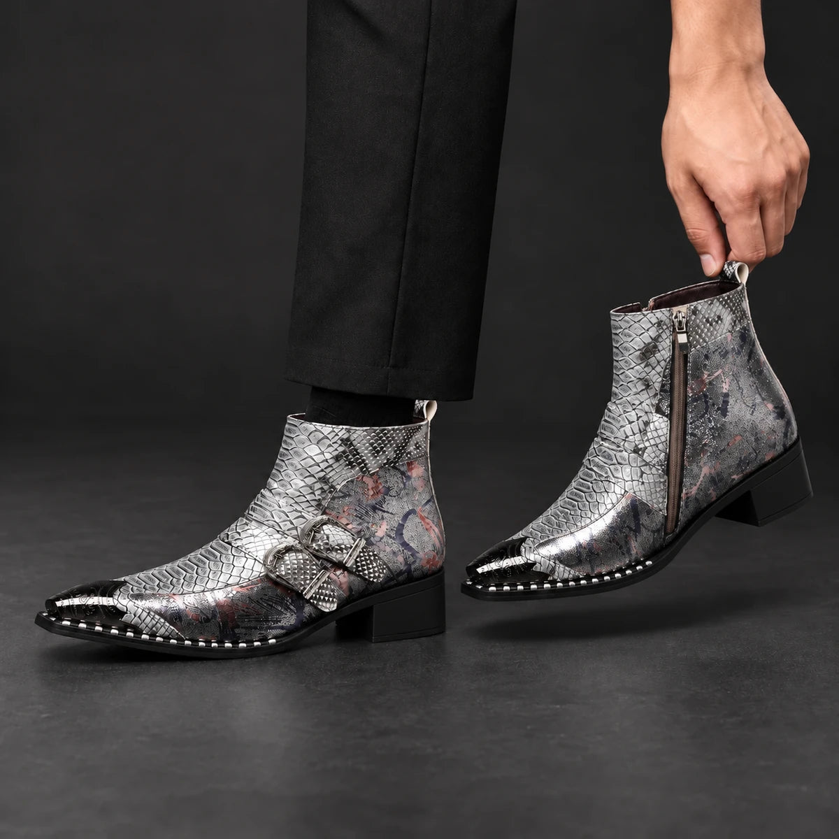 Leather Boots | Hadrian Silver model interaction
