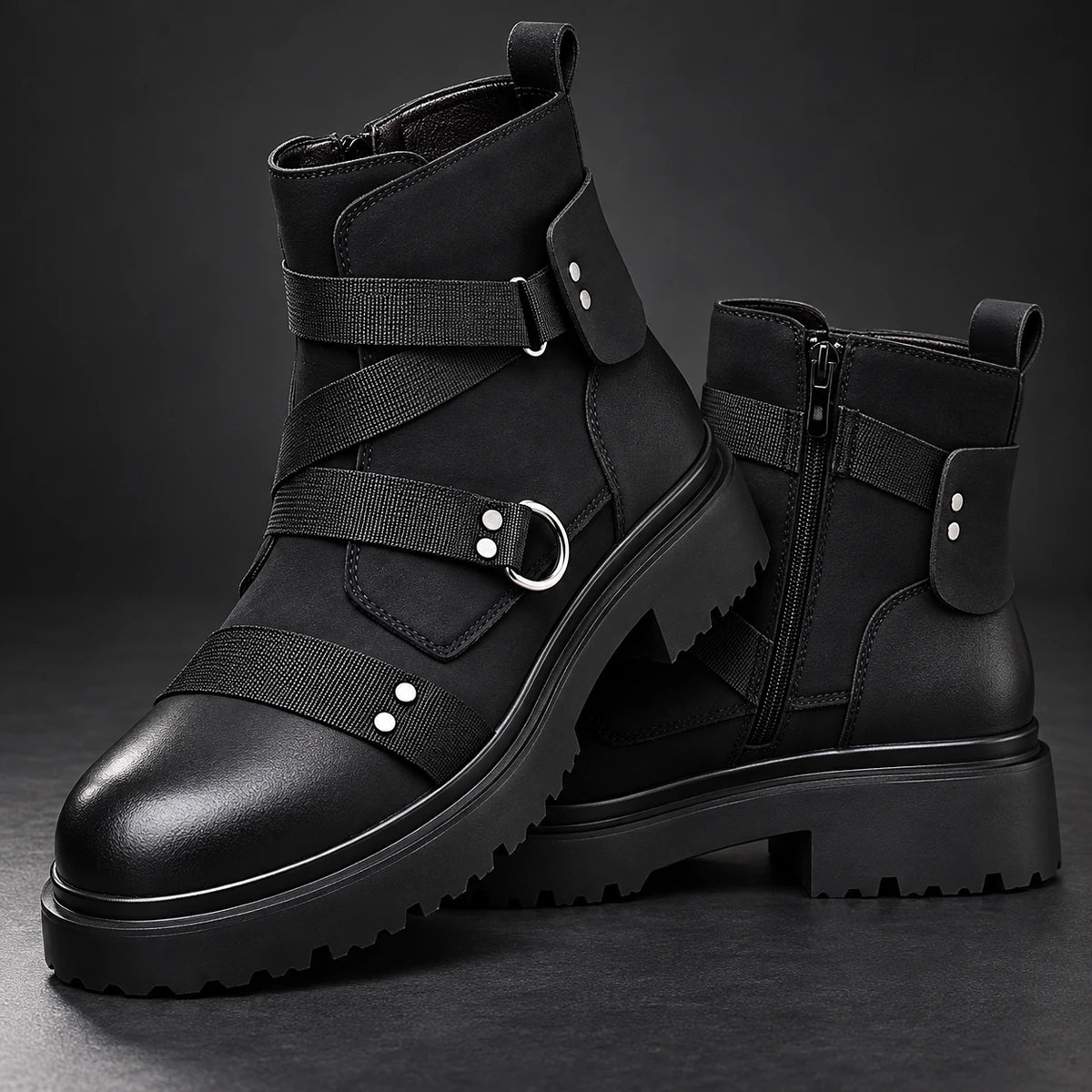 Leather Boots | Hawthorne Black stacked pair