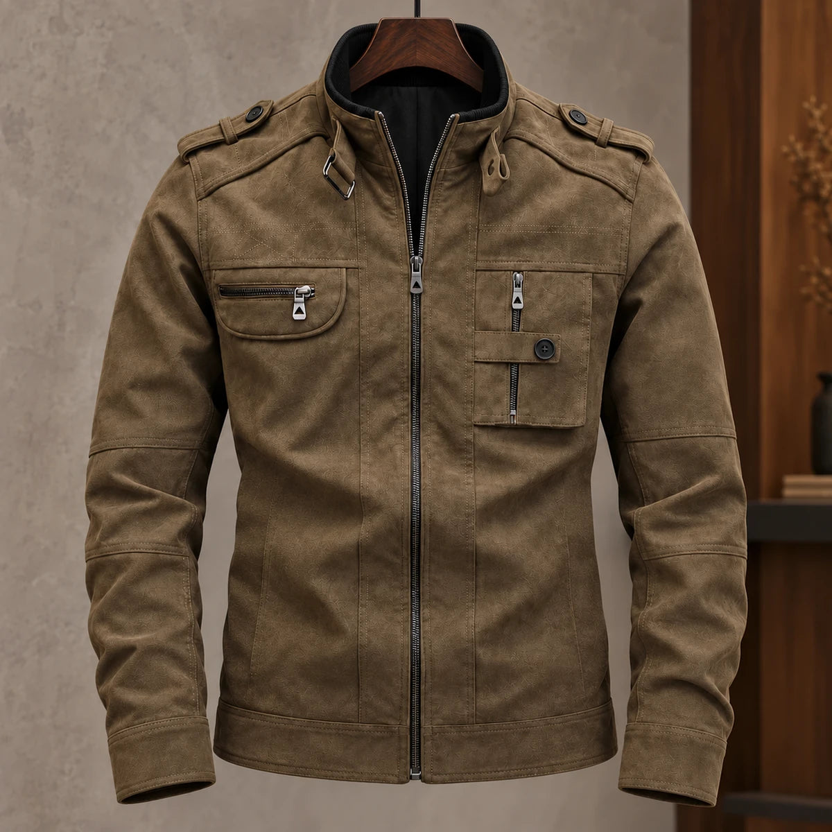 Leather Jacket | Rafferty Brown hanger front