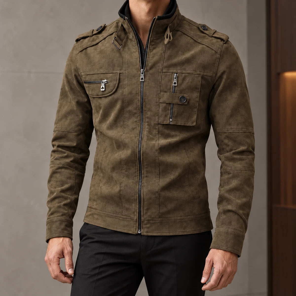 Leather Jacket | Rafferty Brown model worn