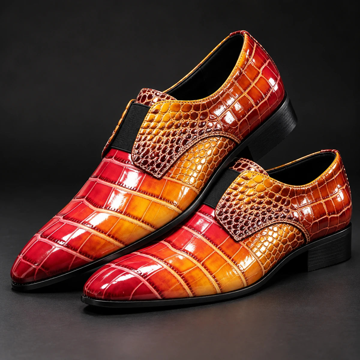 Leather Loafers | Lysander Red stacked pair