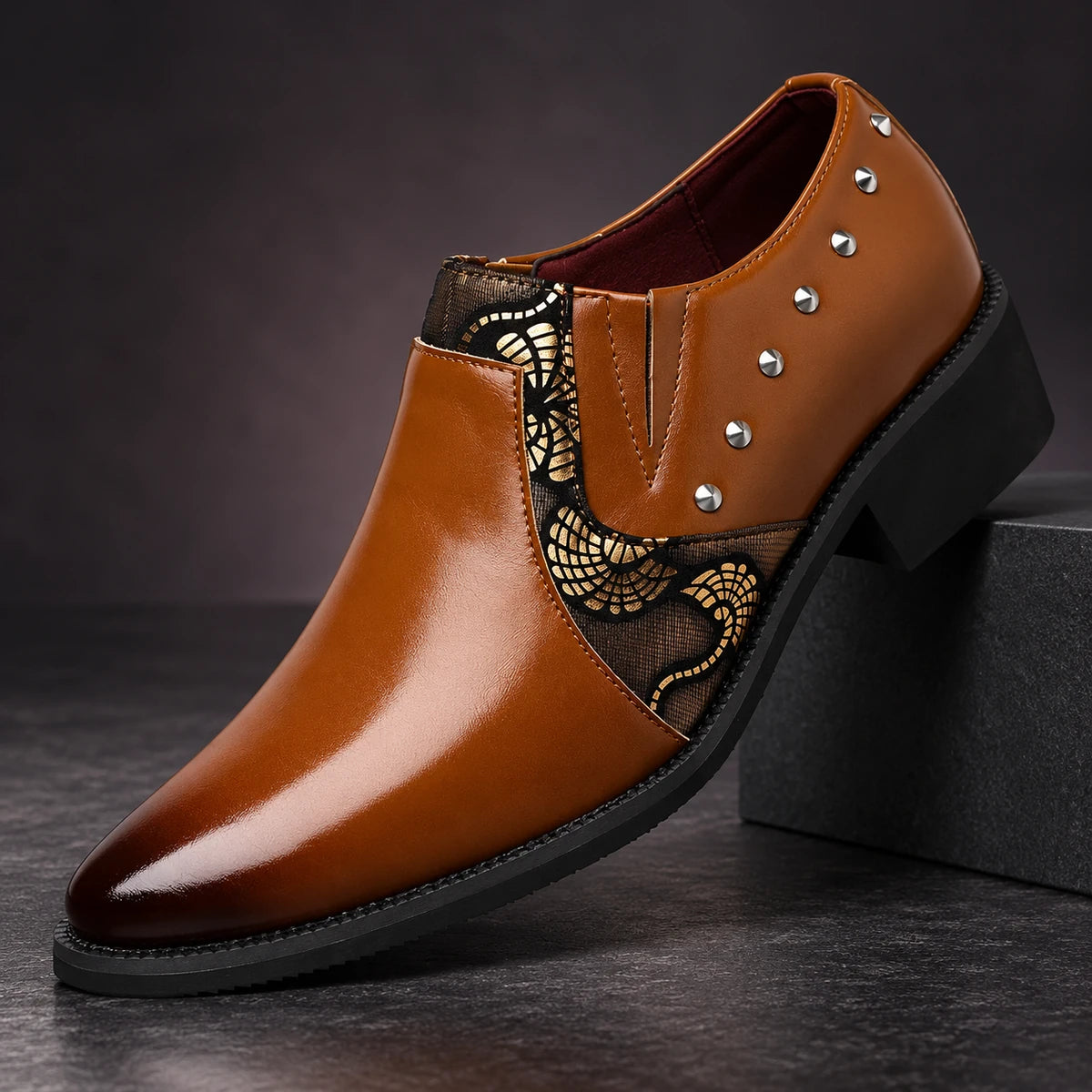 Leather Shoes | Lennart Brown diagonal pedestal