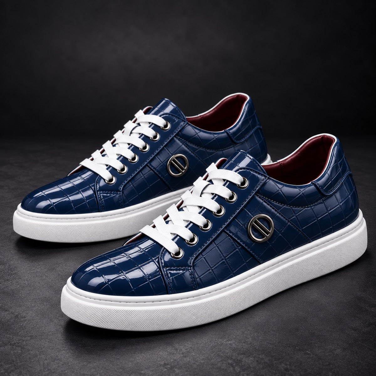Man Made Leather Derby Shoes Renato Blue