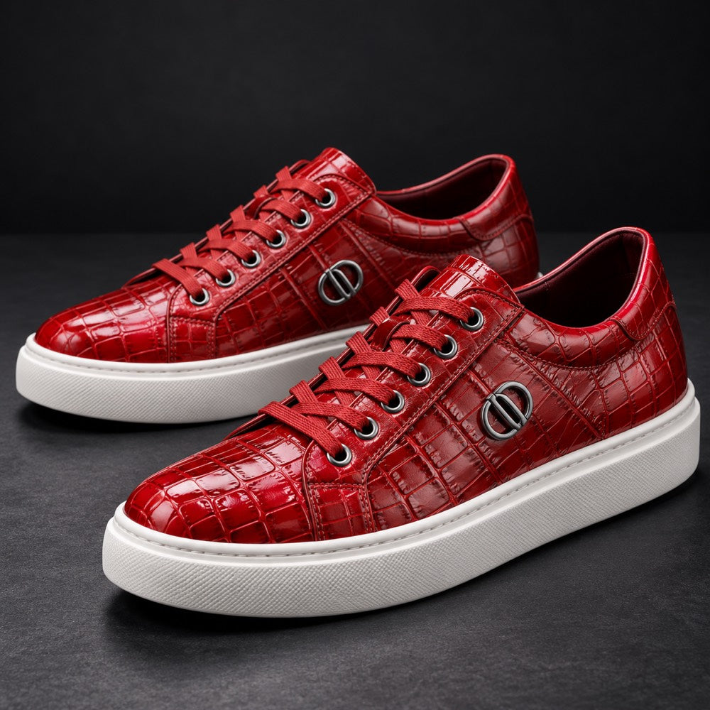 Man Made Leather Derby Shoes Renato Red