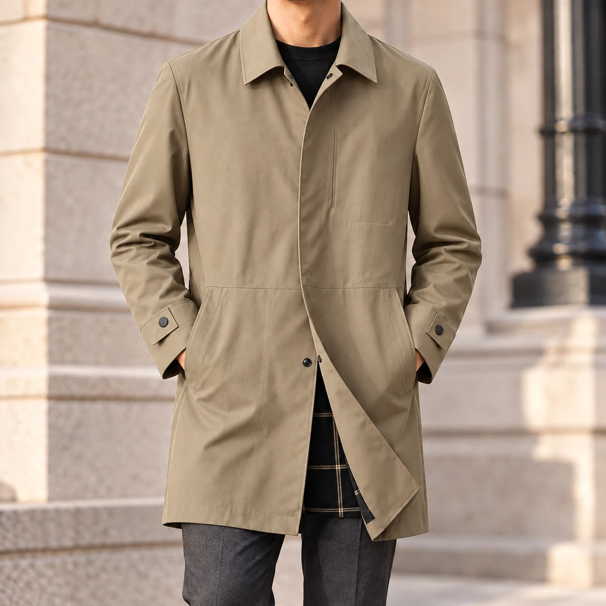 Melchior Coat Khaki model