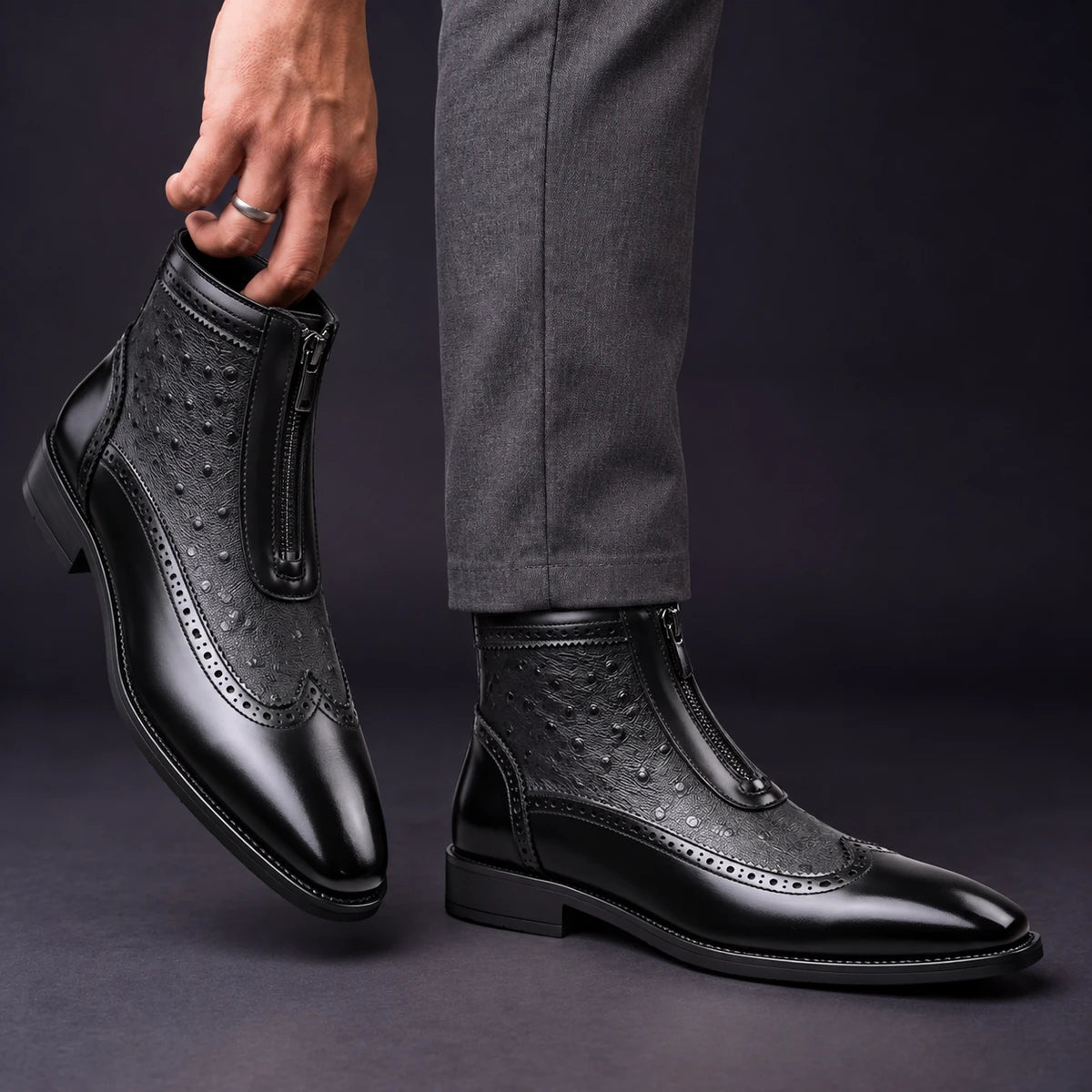 Leather Boots | Nikolaj Black model handheld