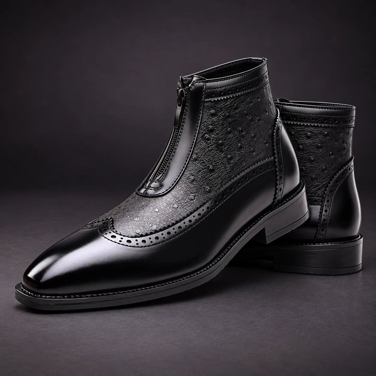 Leather Boots | Nikolaj Black stacked pair