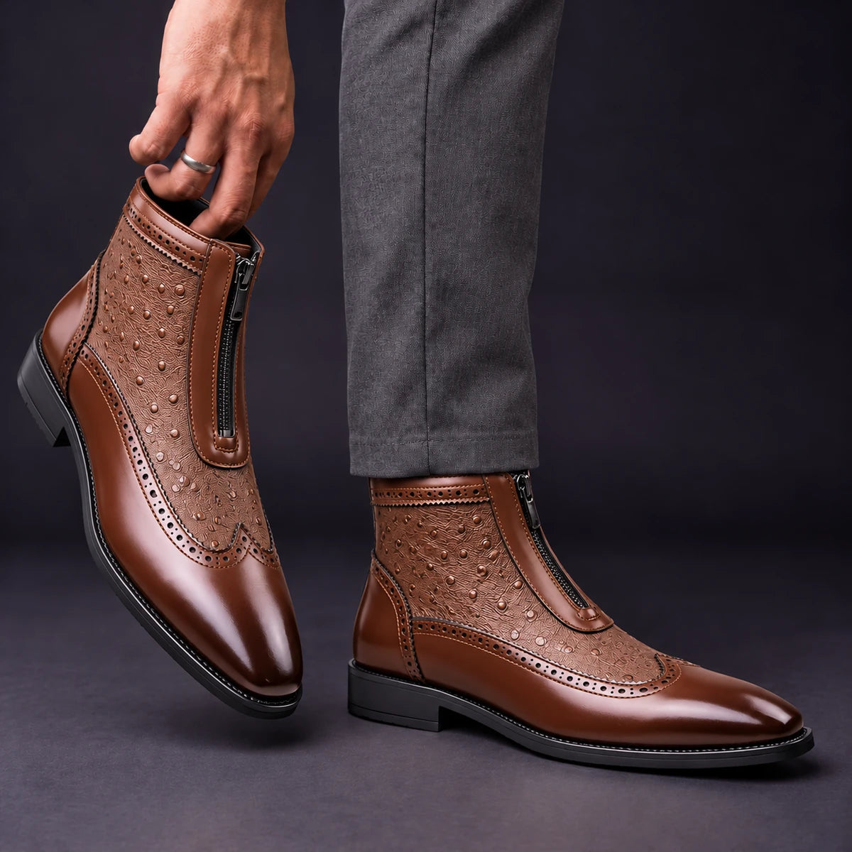 Leather Boots | Nikolaj Brown model handheld