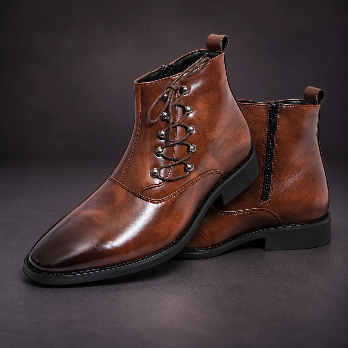 Leather Boots | Goran Brown stacked pair