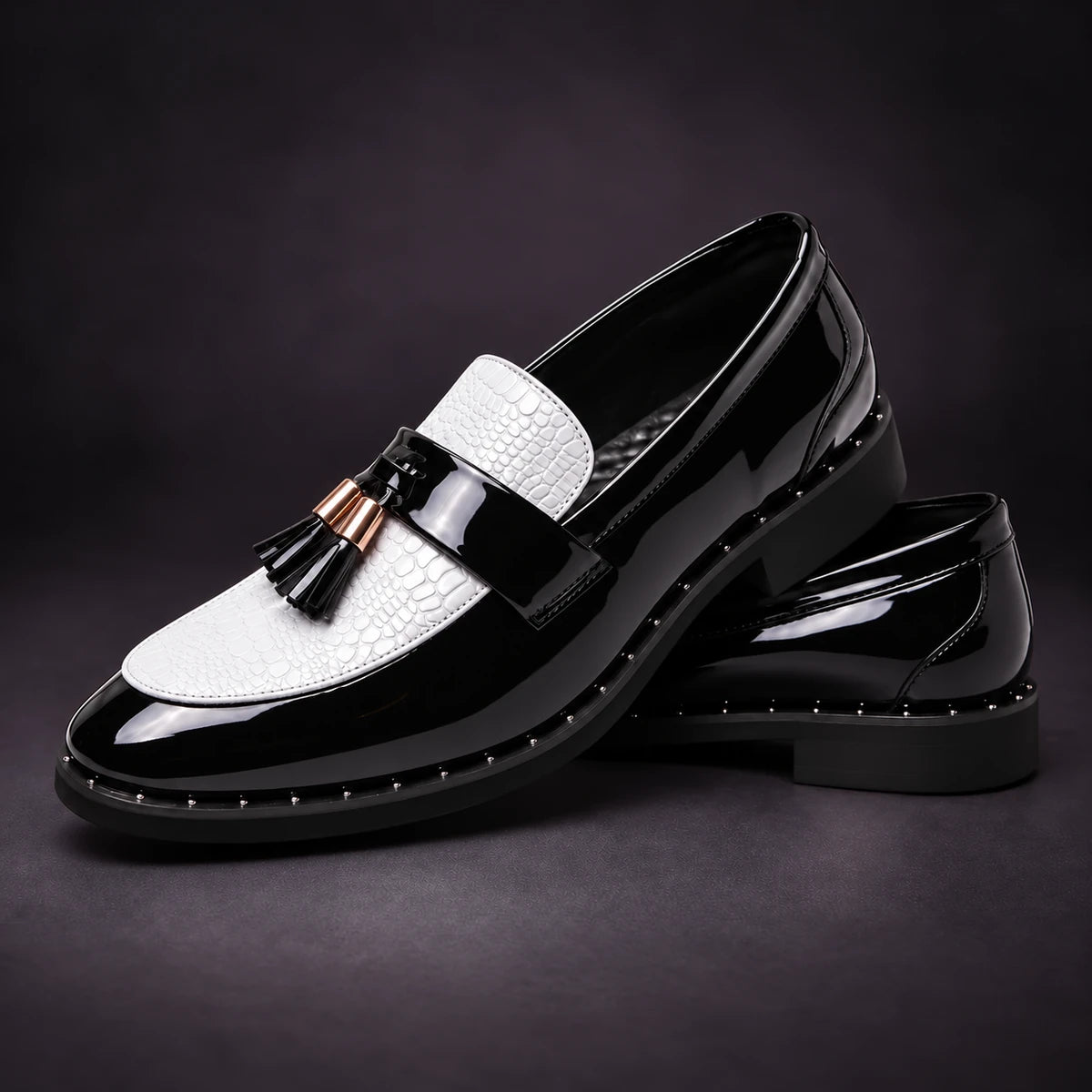 Leather Loafers | Caspien White stacked pair