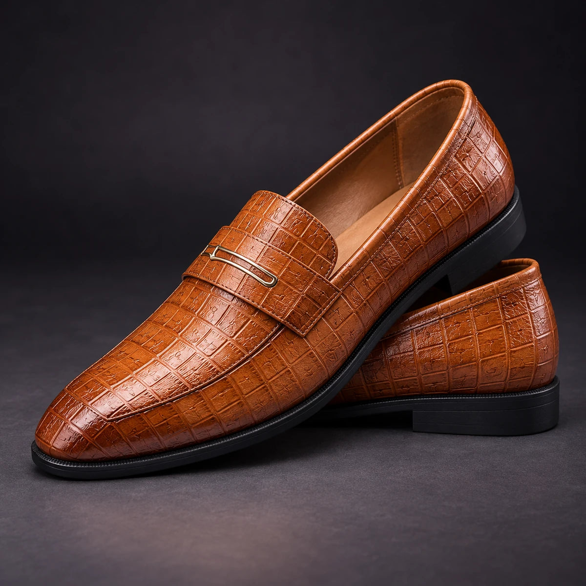 Leather Loafers | Constantin Tan stacked pair