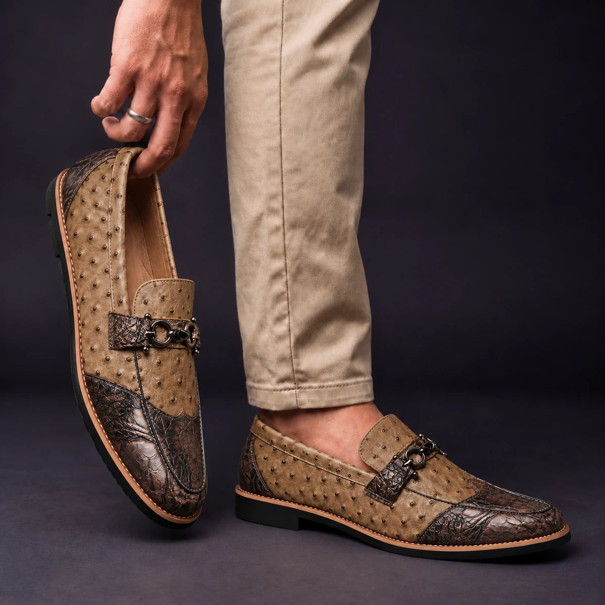 Leather Loafers | Lothar Brown model handheld