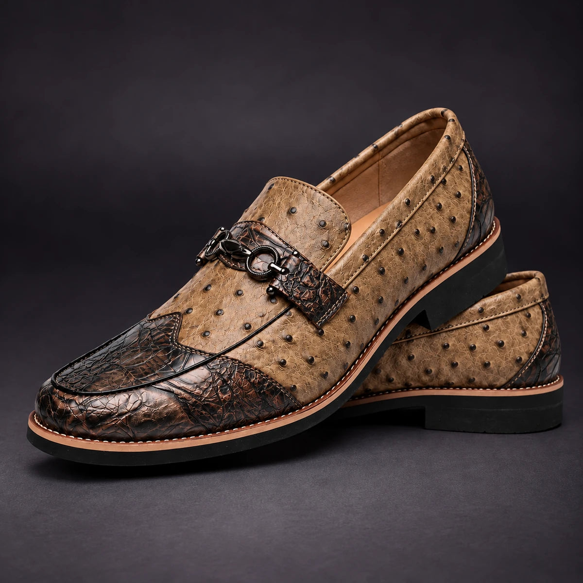 Leather Loafers | Lothar Brown stacked pair