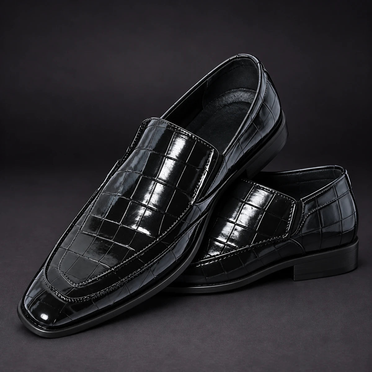 Leather Loafers | Mauritz Black stacked pair