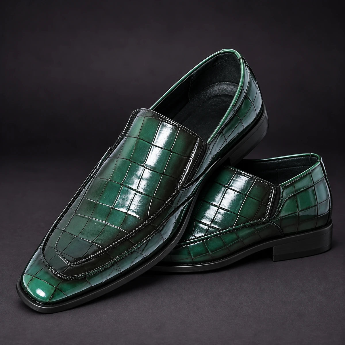 Leather Loafers | Mauritz Green stacked pair