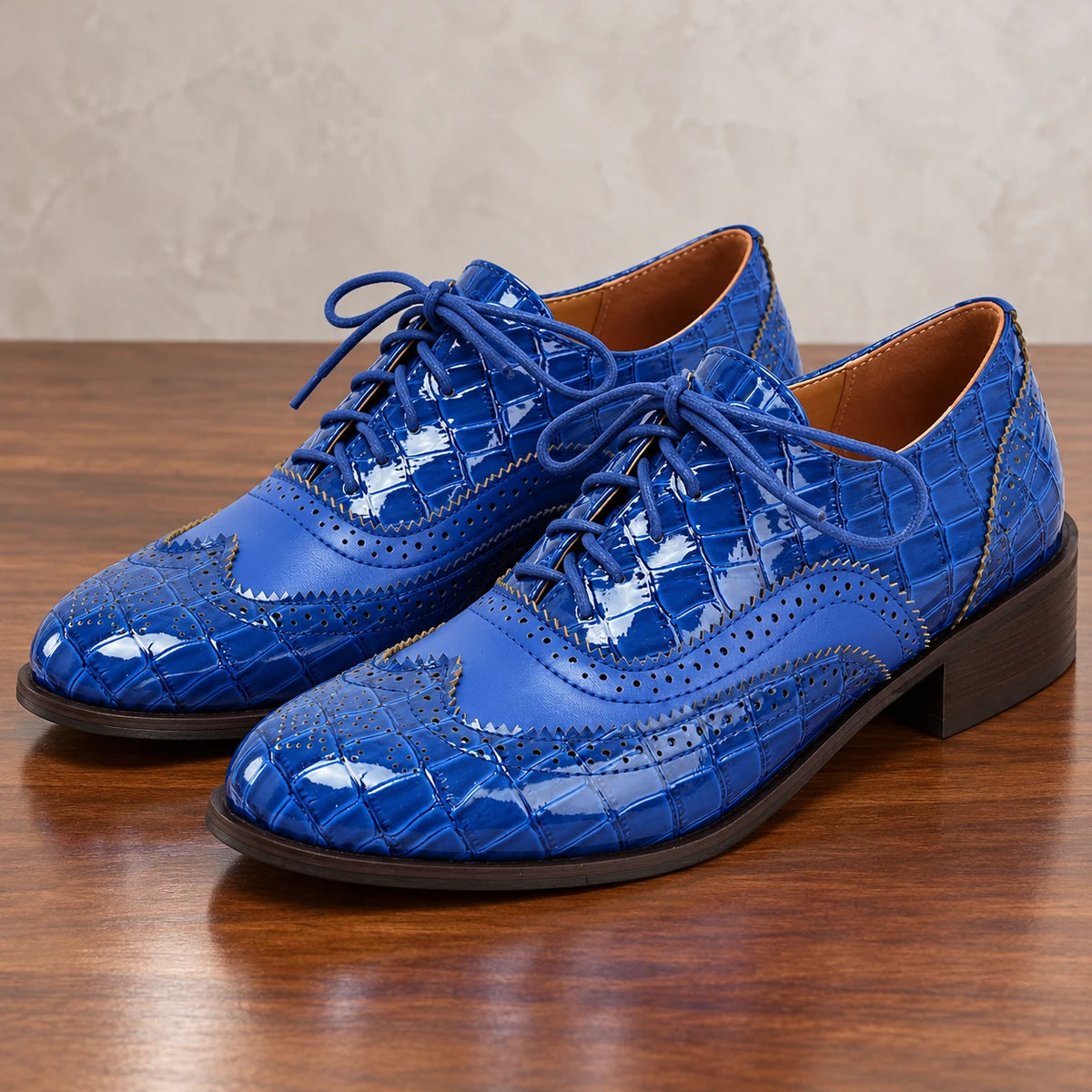 Patent Oxfords | Celine Blue natural pair