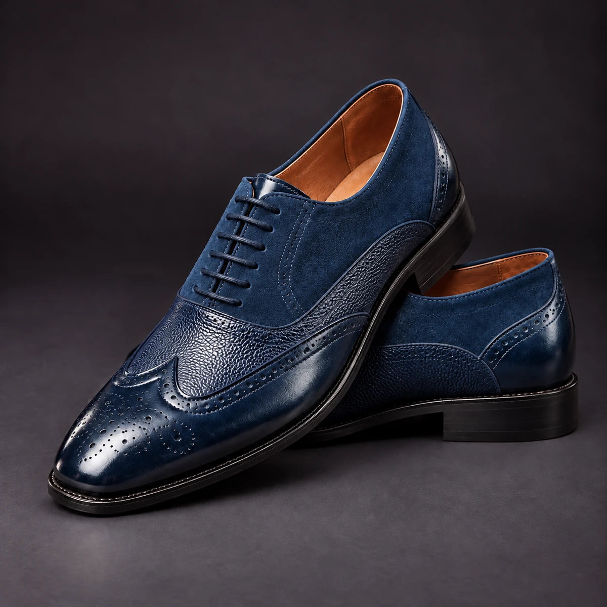 Leather Oxfords | Marius Blue stacked pair