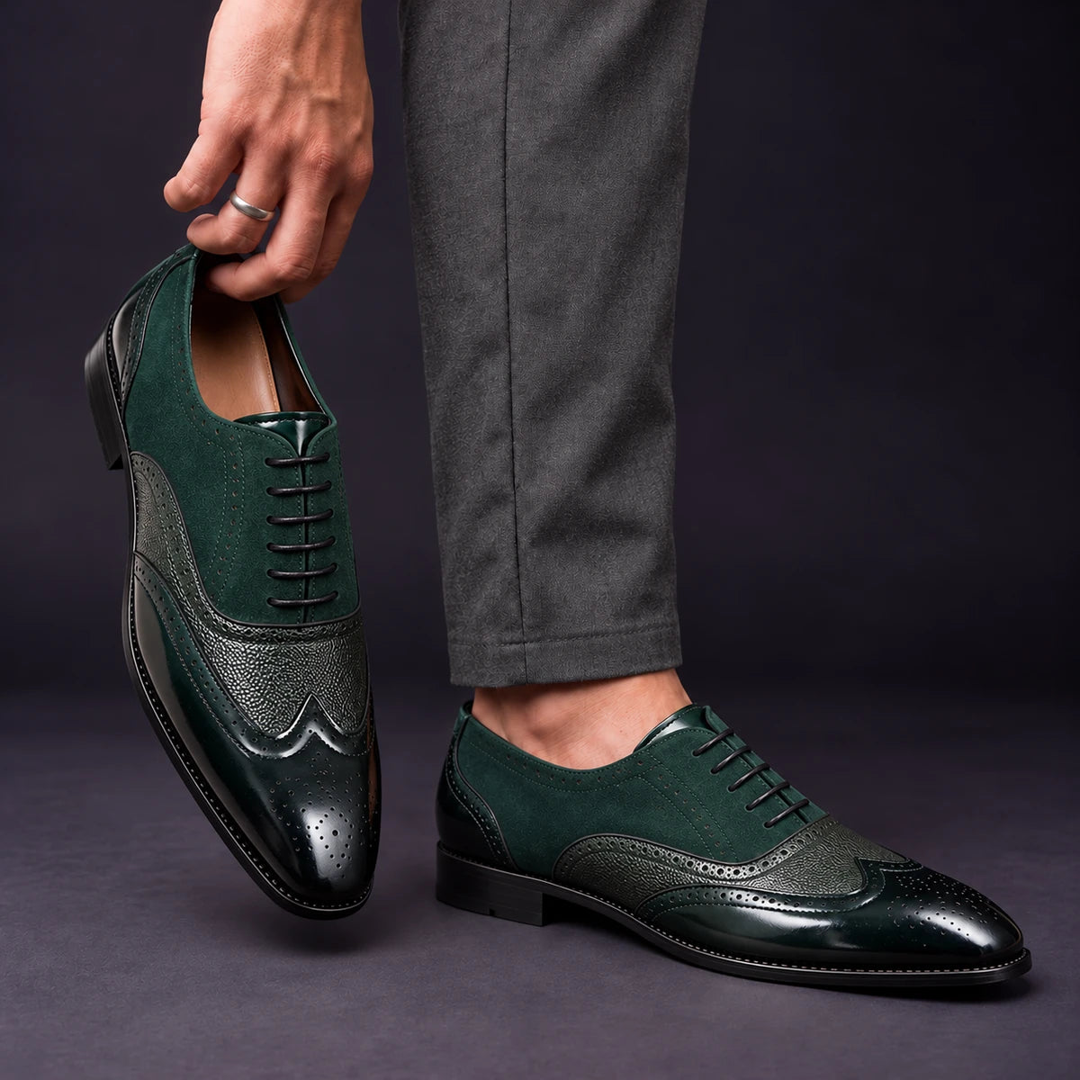 Leather Oxfords | Marius Green model handheld