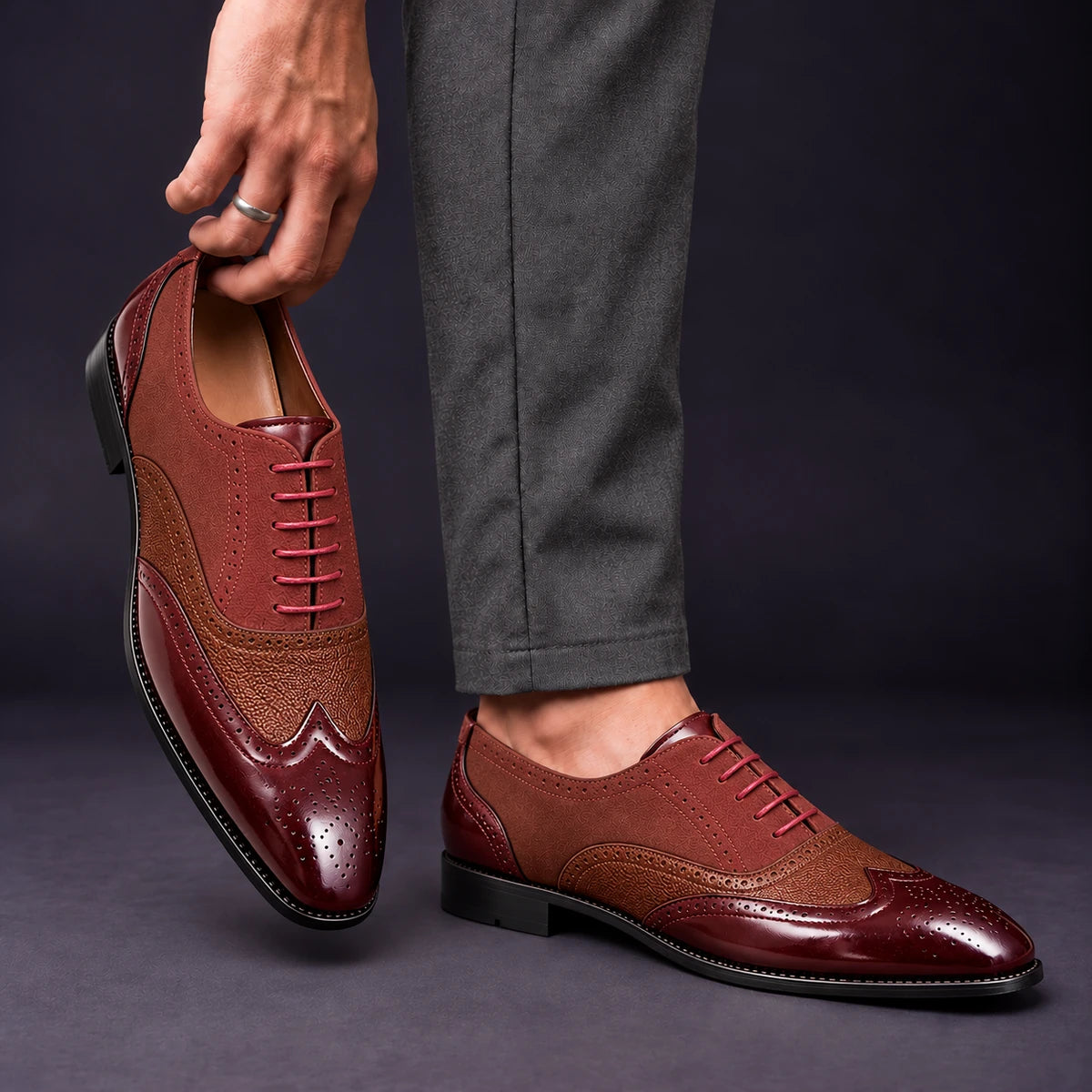 Leather Oxfords | Marius Red model handheld