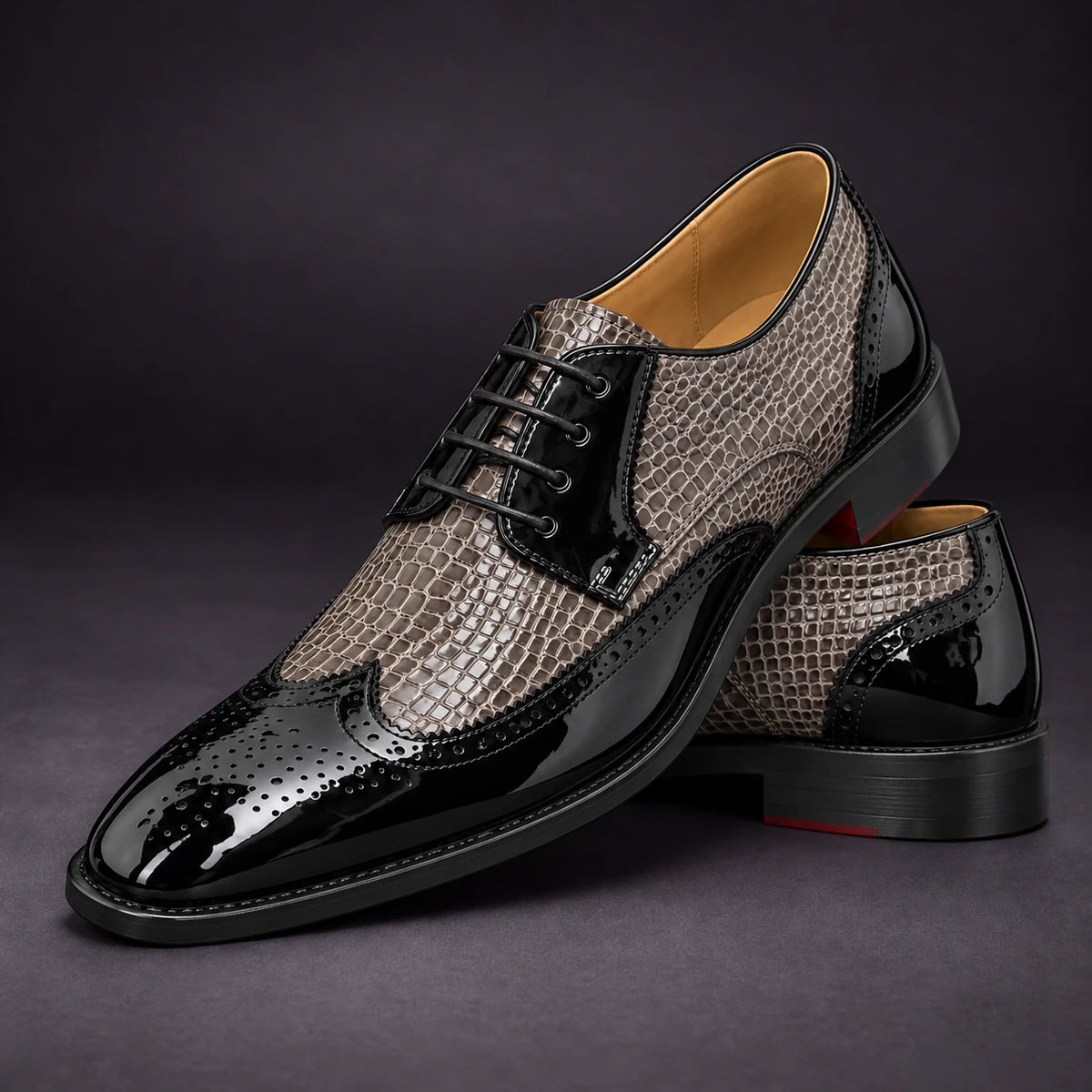 Leather Oxfords | Sven Gray stacked pair