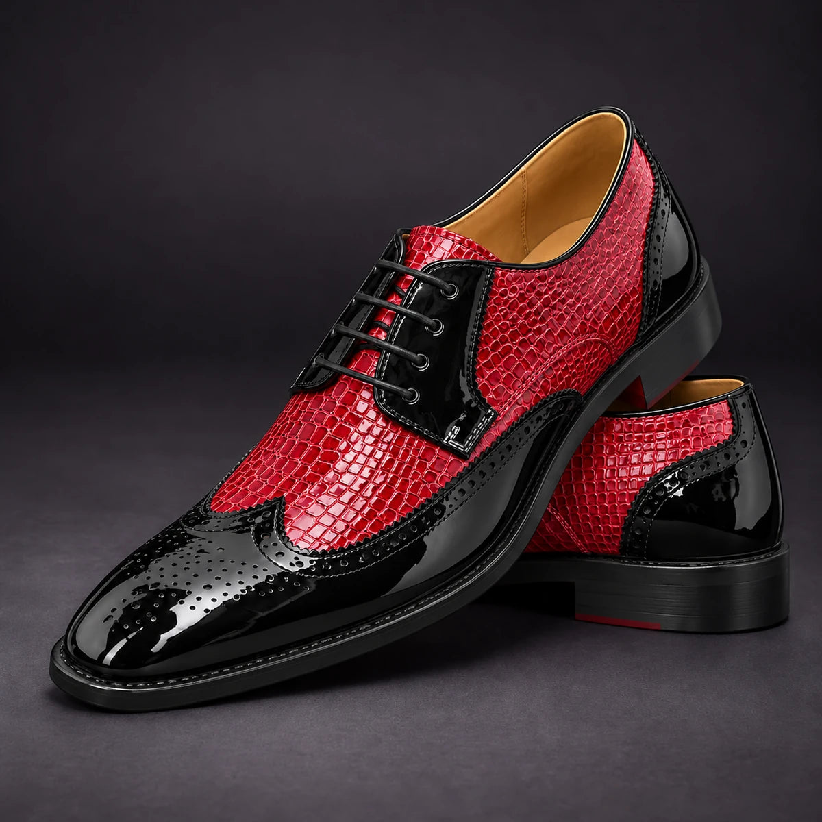 Leather Oxfords | Sven Red stacked pair