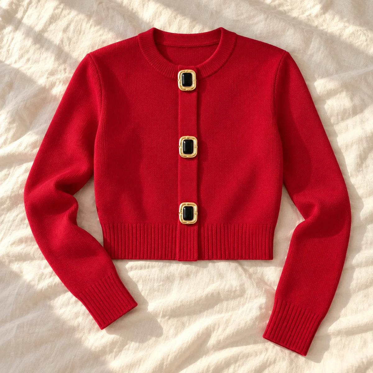 Knit Cardigan | Adelaide Red flatlay