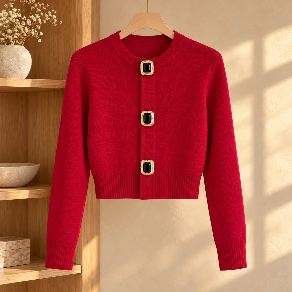 Knit Cardigan | Adelaide Red front