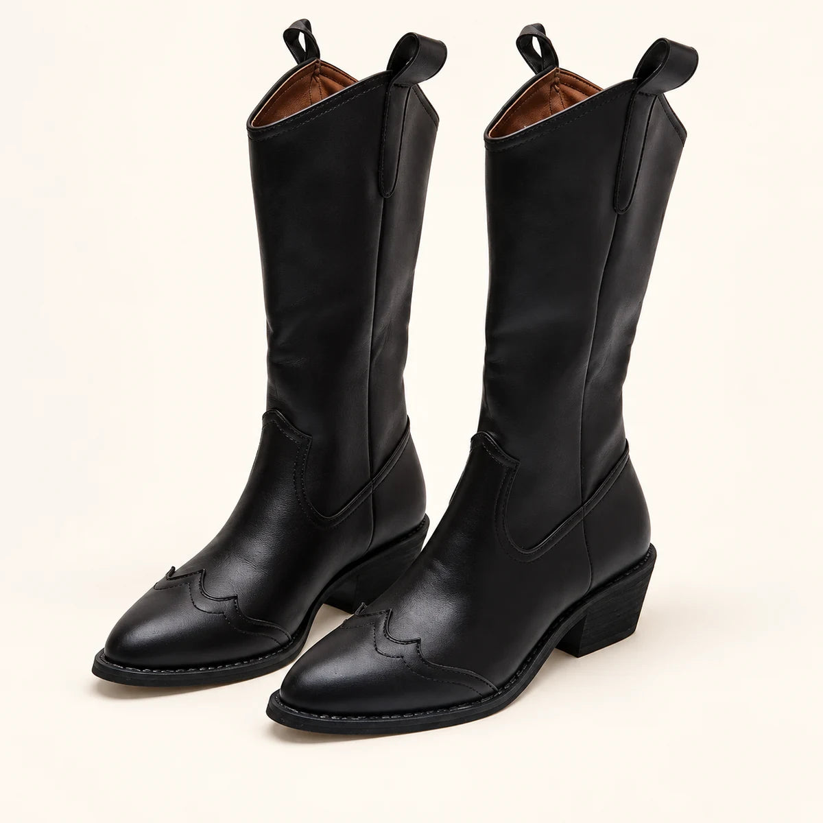 Faux Leather Boots | Rosalie Black front