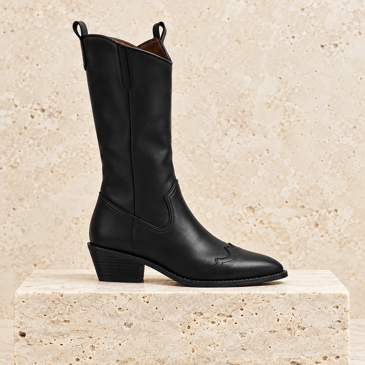Faux Leather Boots | Rosalie Black side