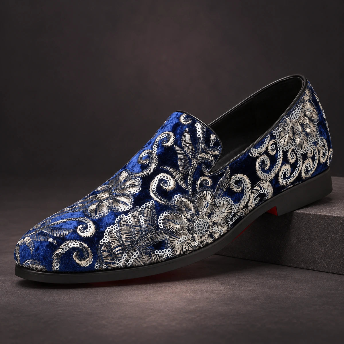 Leather Loafers | Walden Blue diagonal pedestal